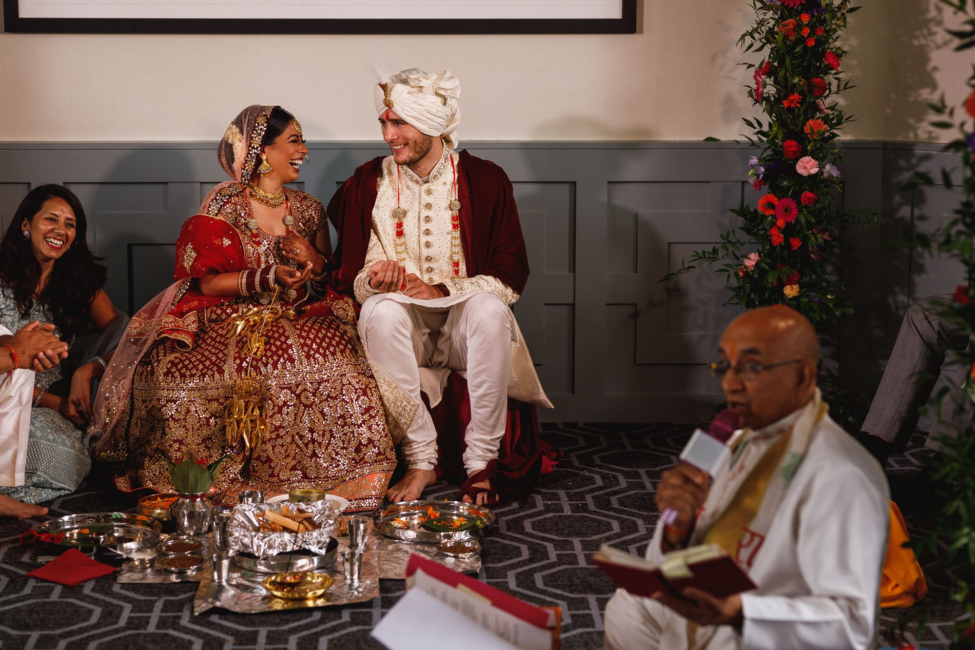 De Vere Wokefield Estate, Asian wedding photographer, hindu ceremony, bride and groom