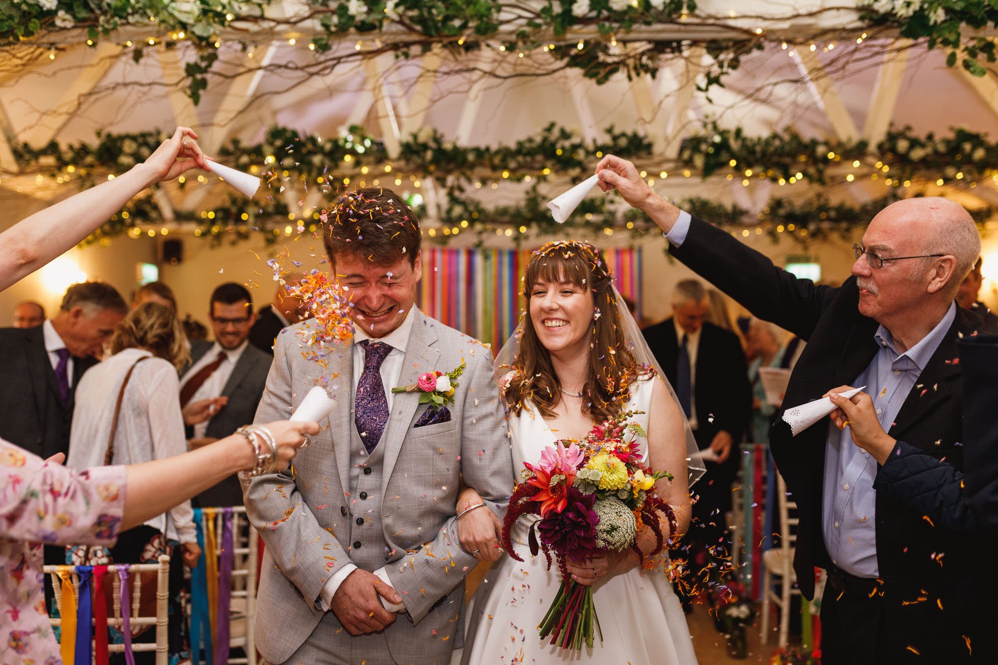 Milling Barn, Hertfordshire Wedding Photographer, confetti