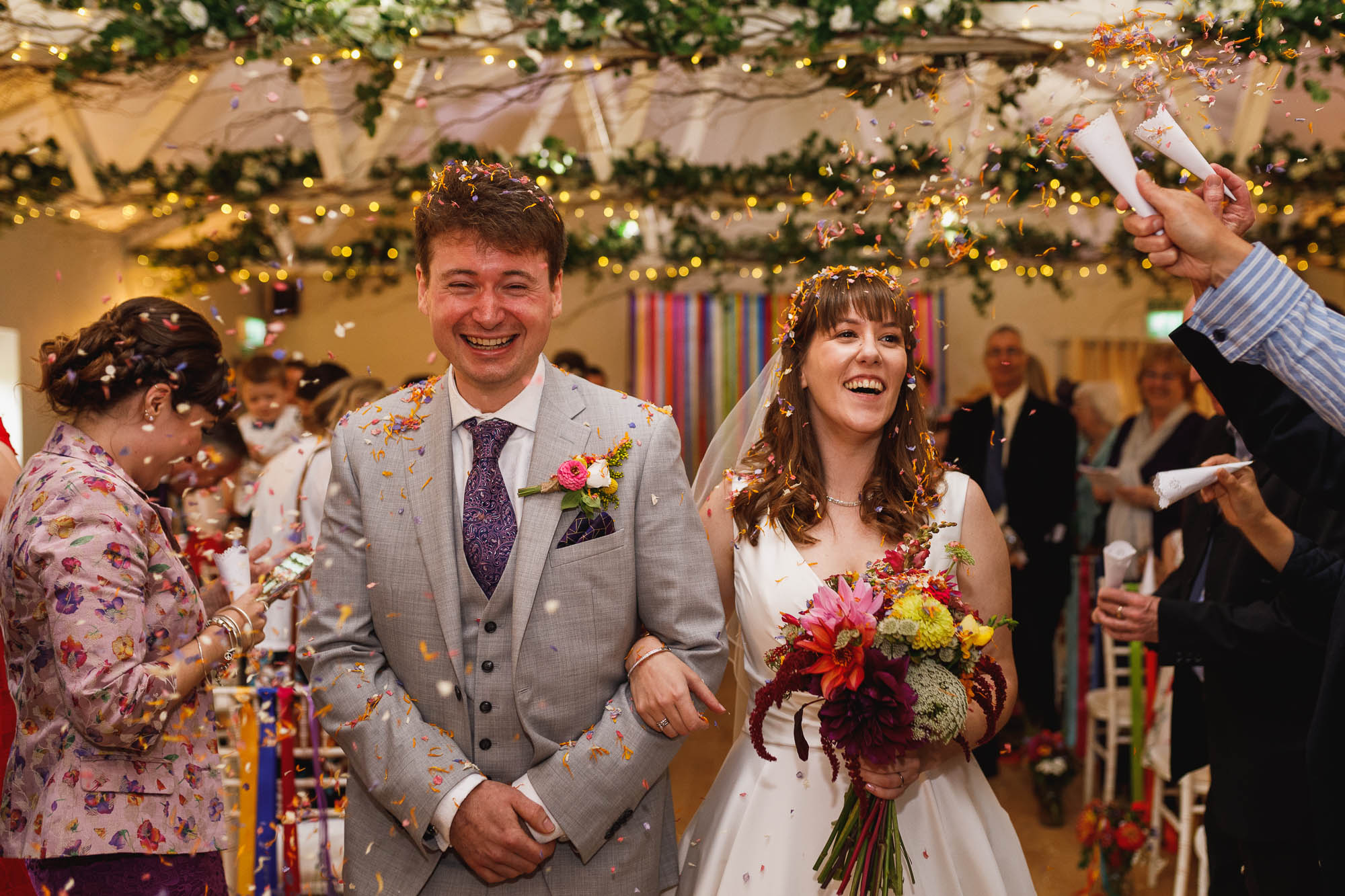 Milling Barn, Hertfordshire Wedding Photographer, confetti