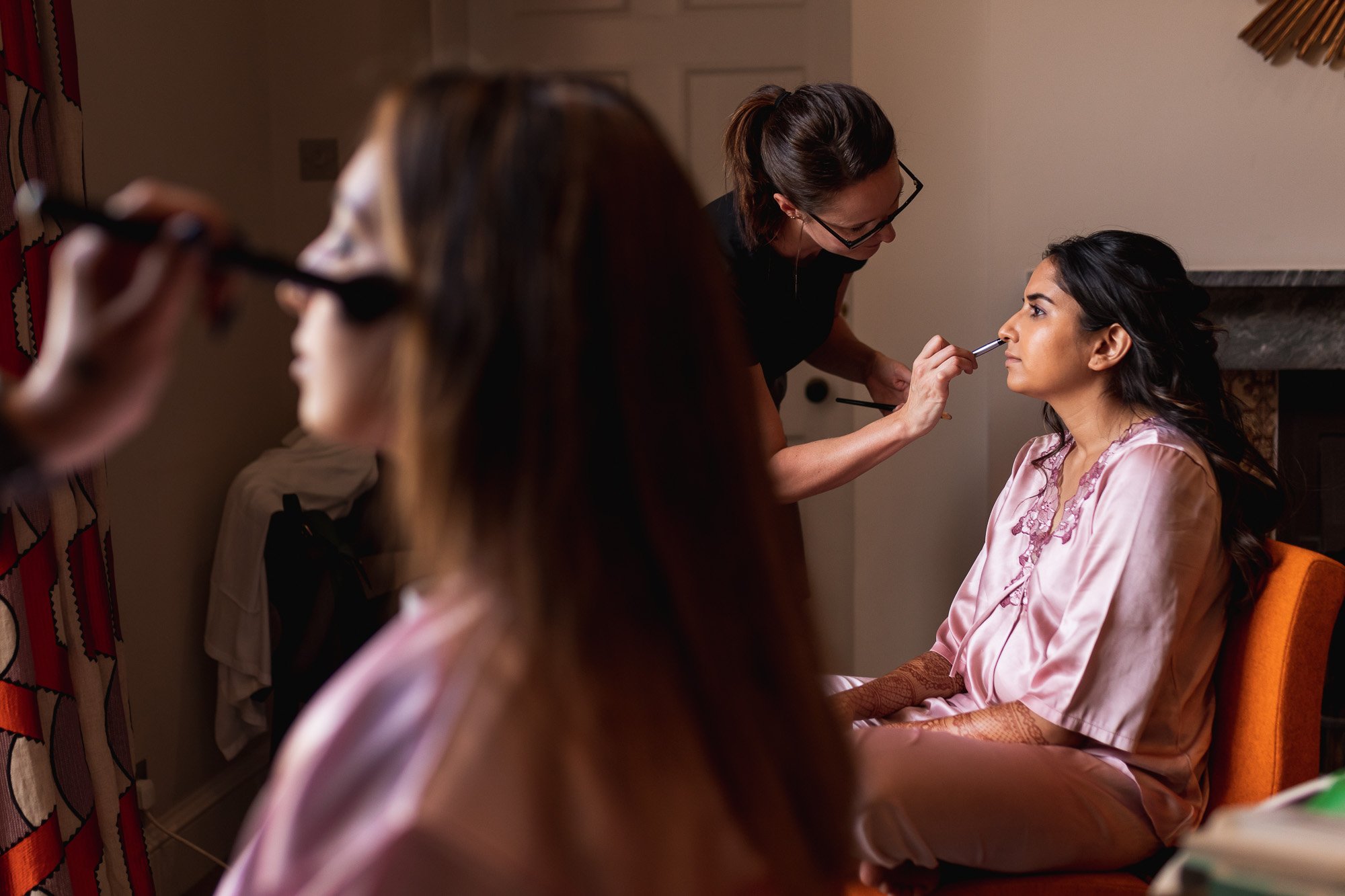 Rudding Park, Yorkshire, Asian Wedding Photography, bride getting ready, hair and make up