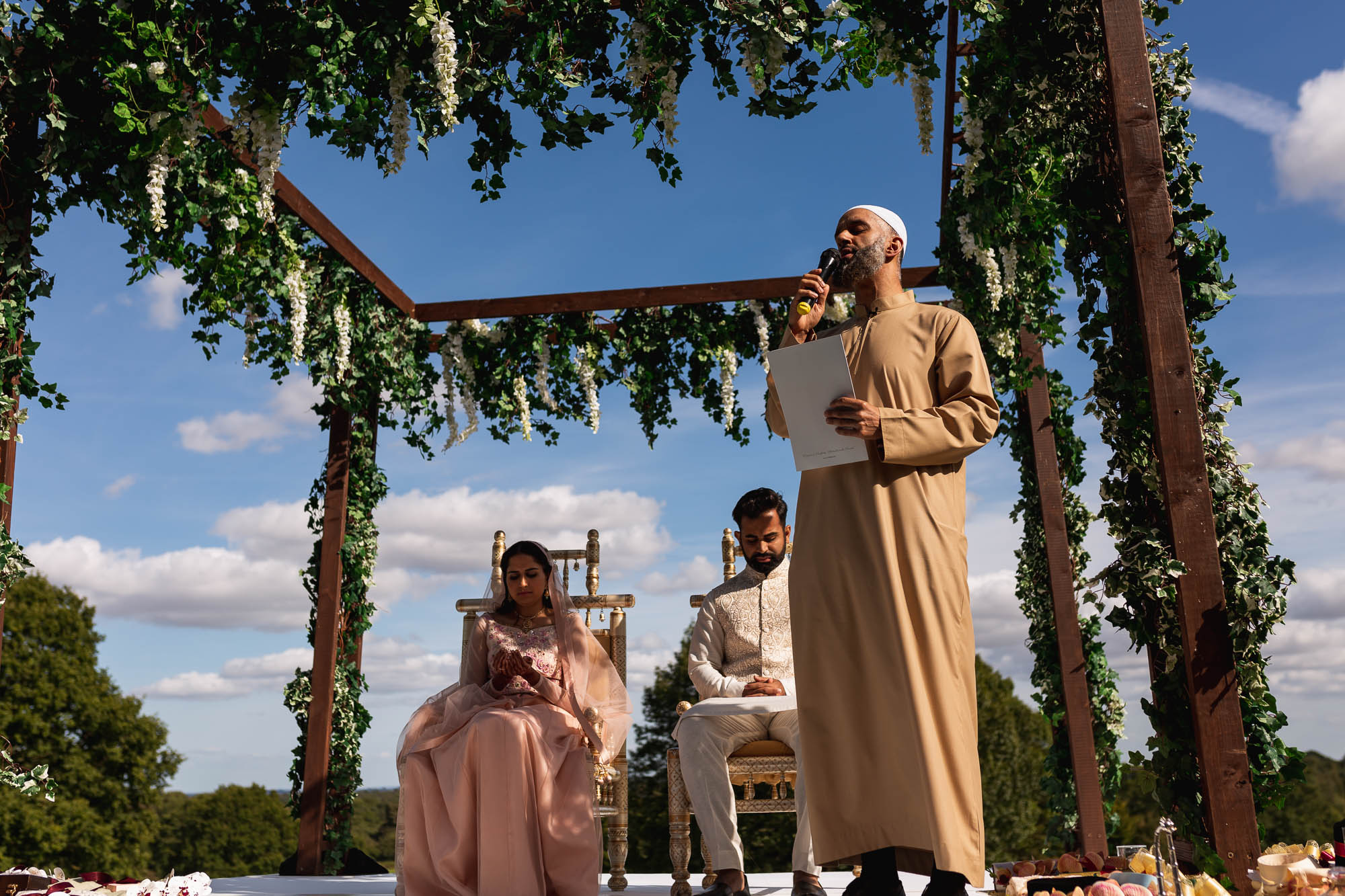 Rudding Park, Yorkshire, Asian Wedding Photography, outdoor nikkah ceremony