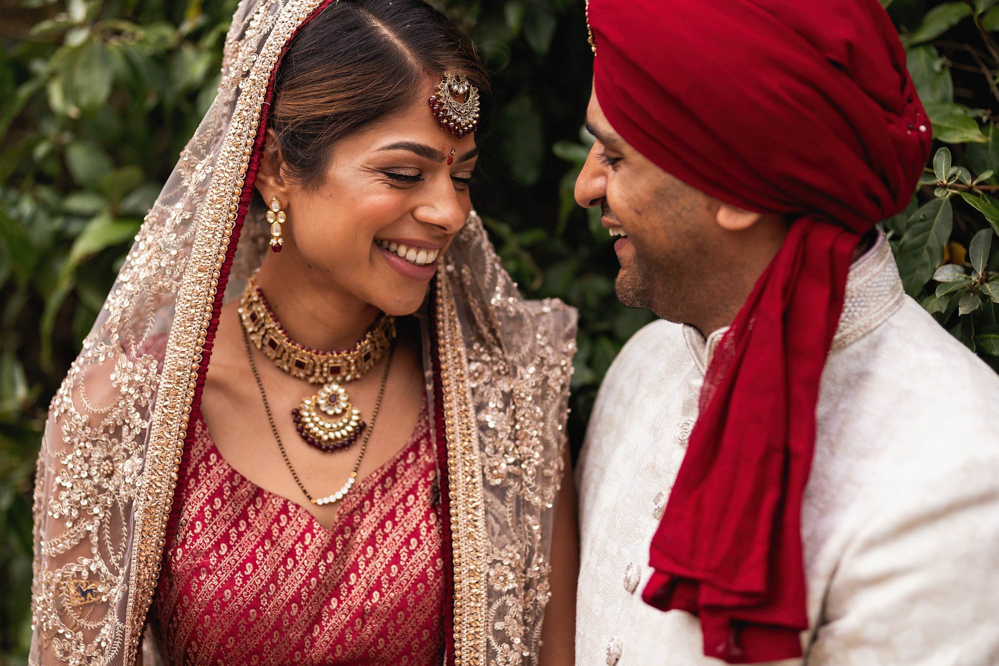 The Vale Resort, Cardiff, Asian wedding photographer, bride and groom portrait