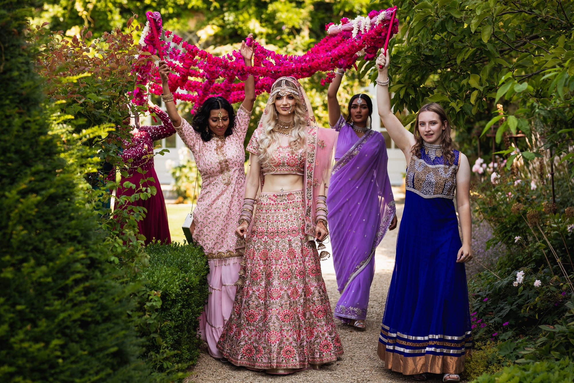 Euridge Manor, Cotswolds, Multicultural Wedding, Hindu wedding, bride arrival