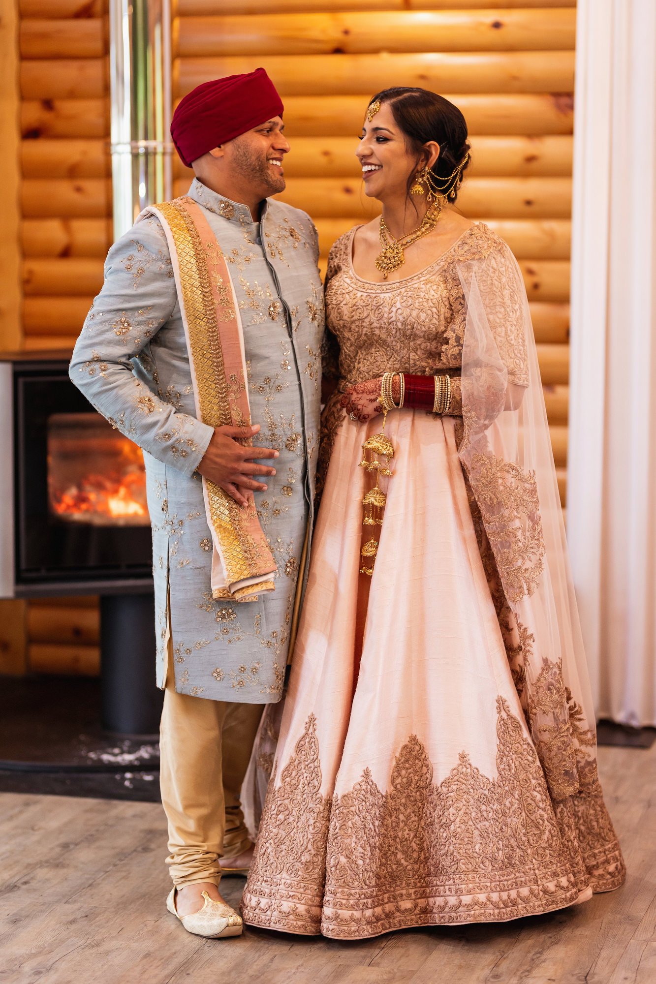 Sikh wedding photographer, Cardiff, Wales, Canada Lodge & Lake, couples portrait