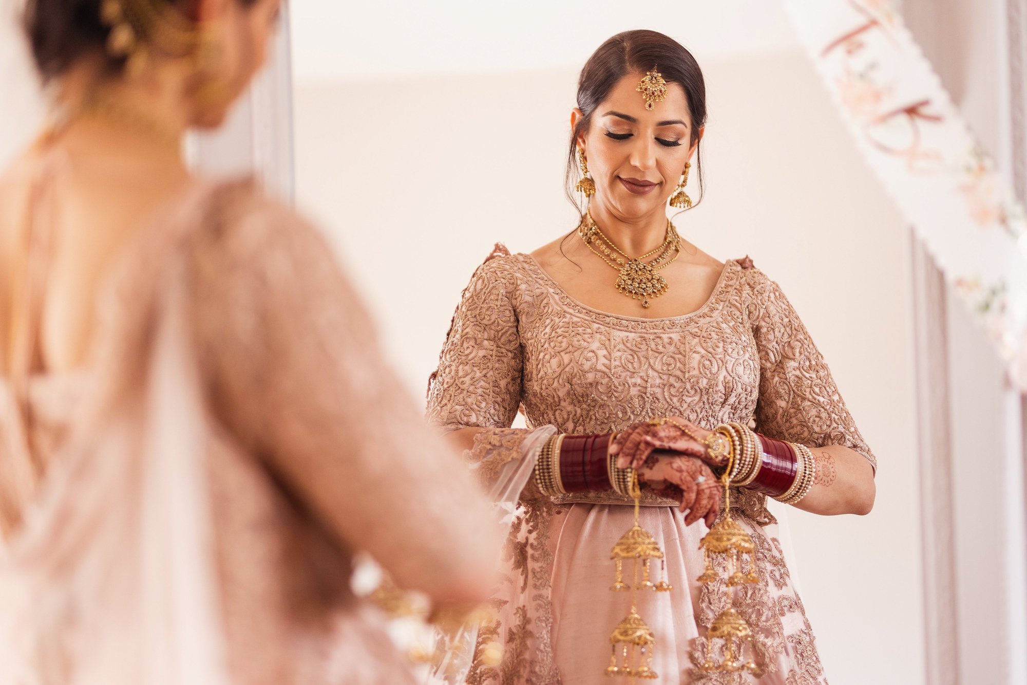 Sikh wedding photographer, Cardiff, Wales, bride getting ready