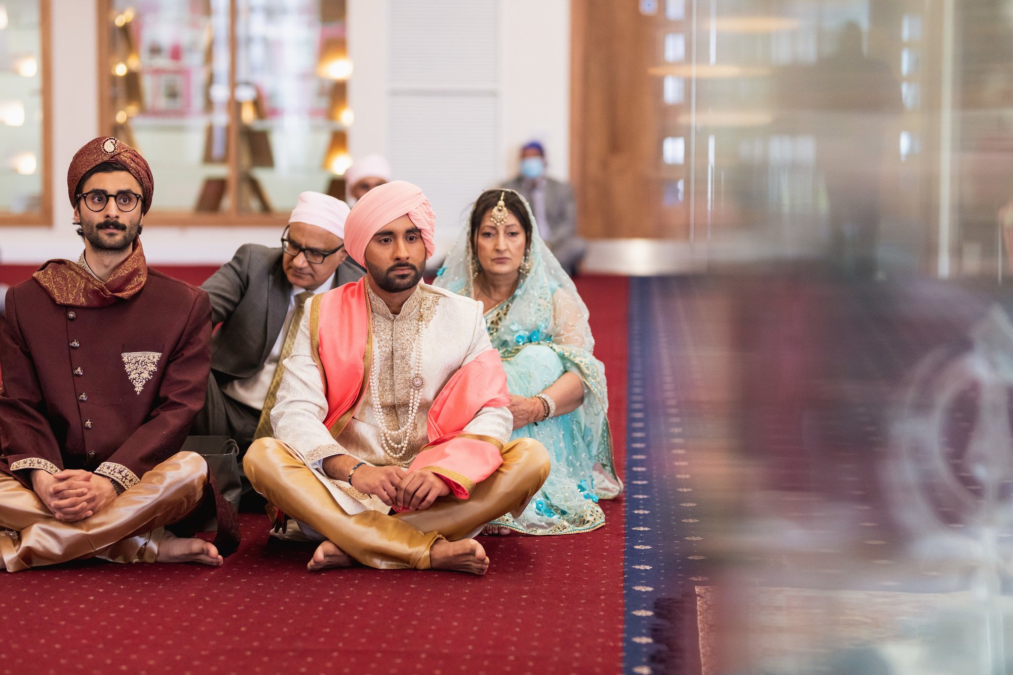 Guru Nanak Sikh Academy, brides entrance, London, ceremony, Sikh wedding photographer
