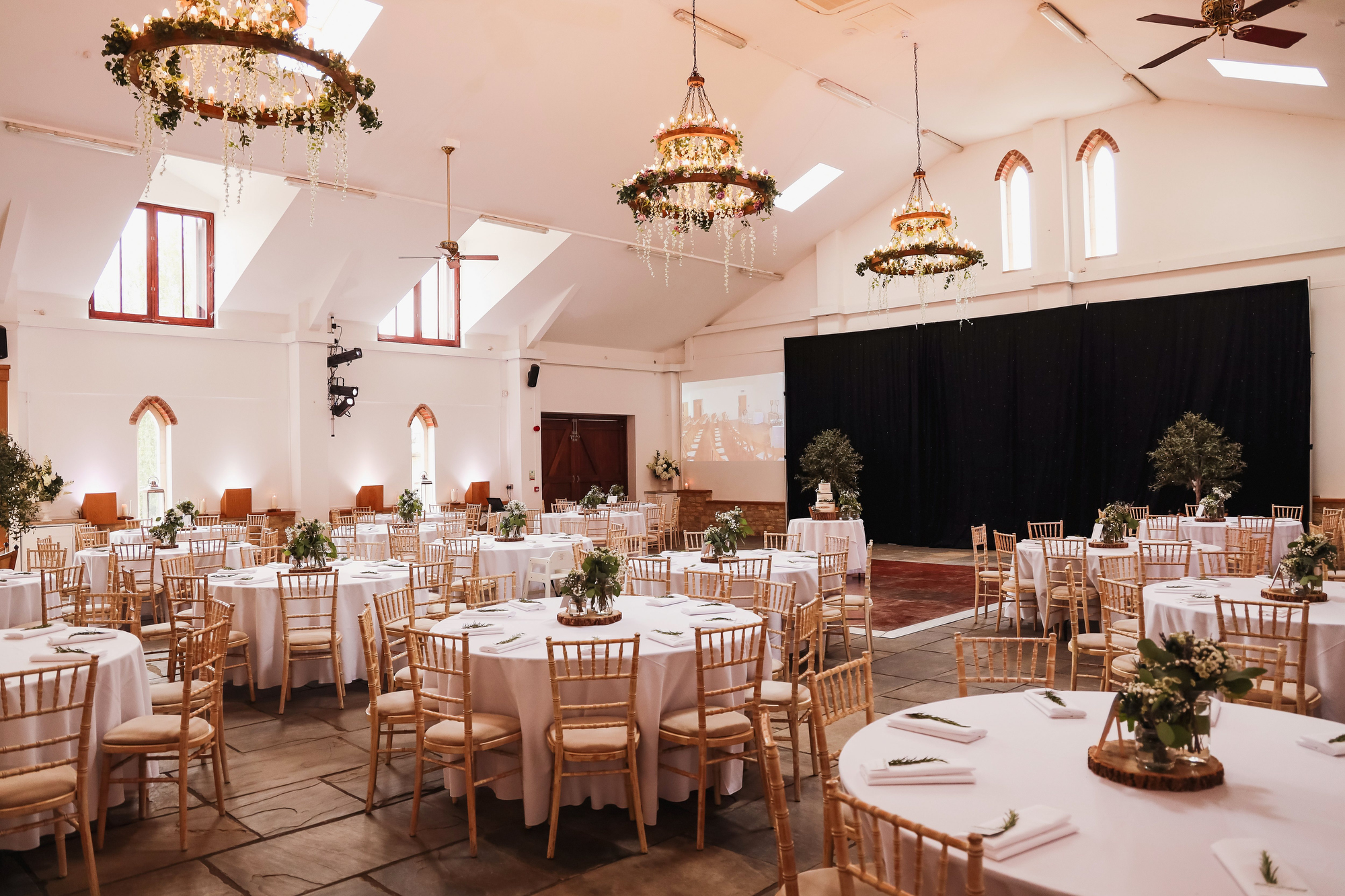 Civil Ceremony, Worton Hall, Oxford, table settings