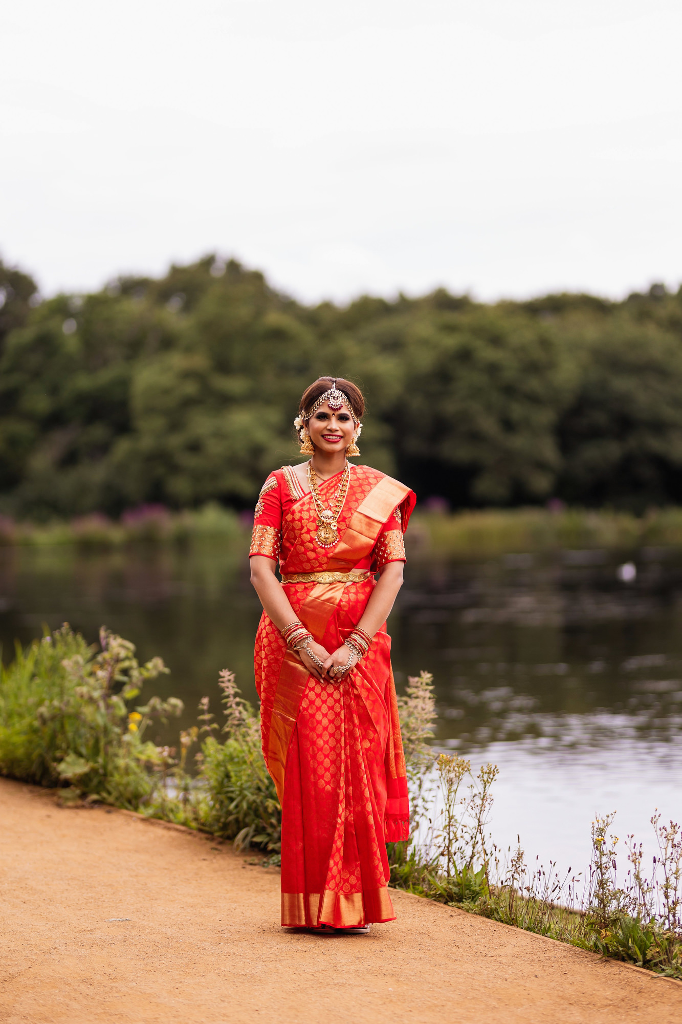 Epping Forest, Tamil Wedding & Reception, London Wedding Photographer, bridal portrait