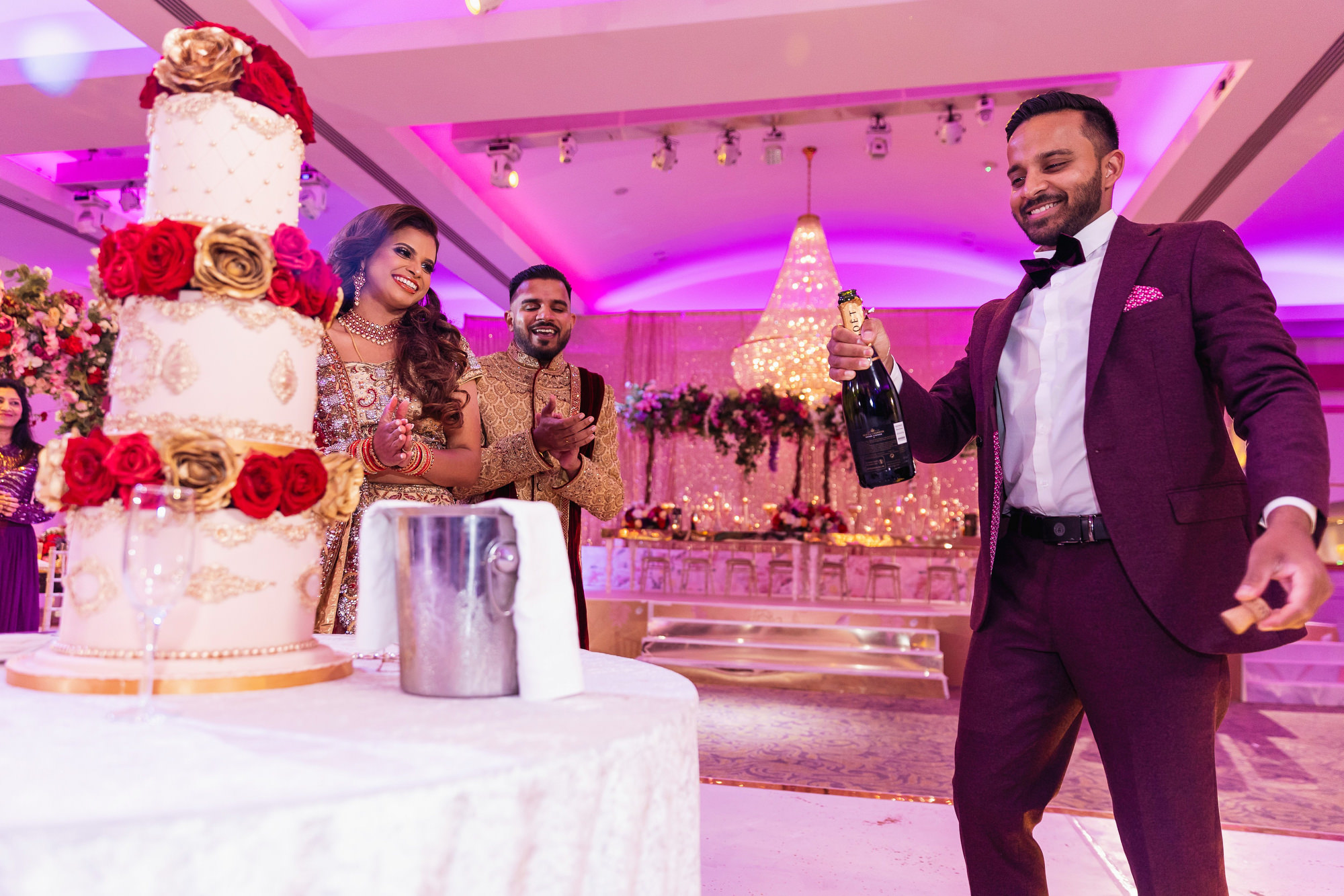 Meridian Grand, Tamil Wedding & Reception, London Wedding Photographer, champagne