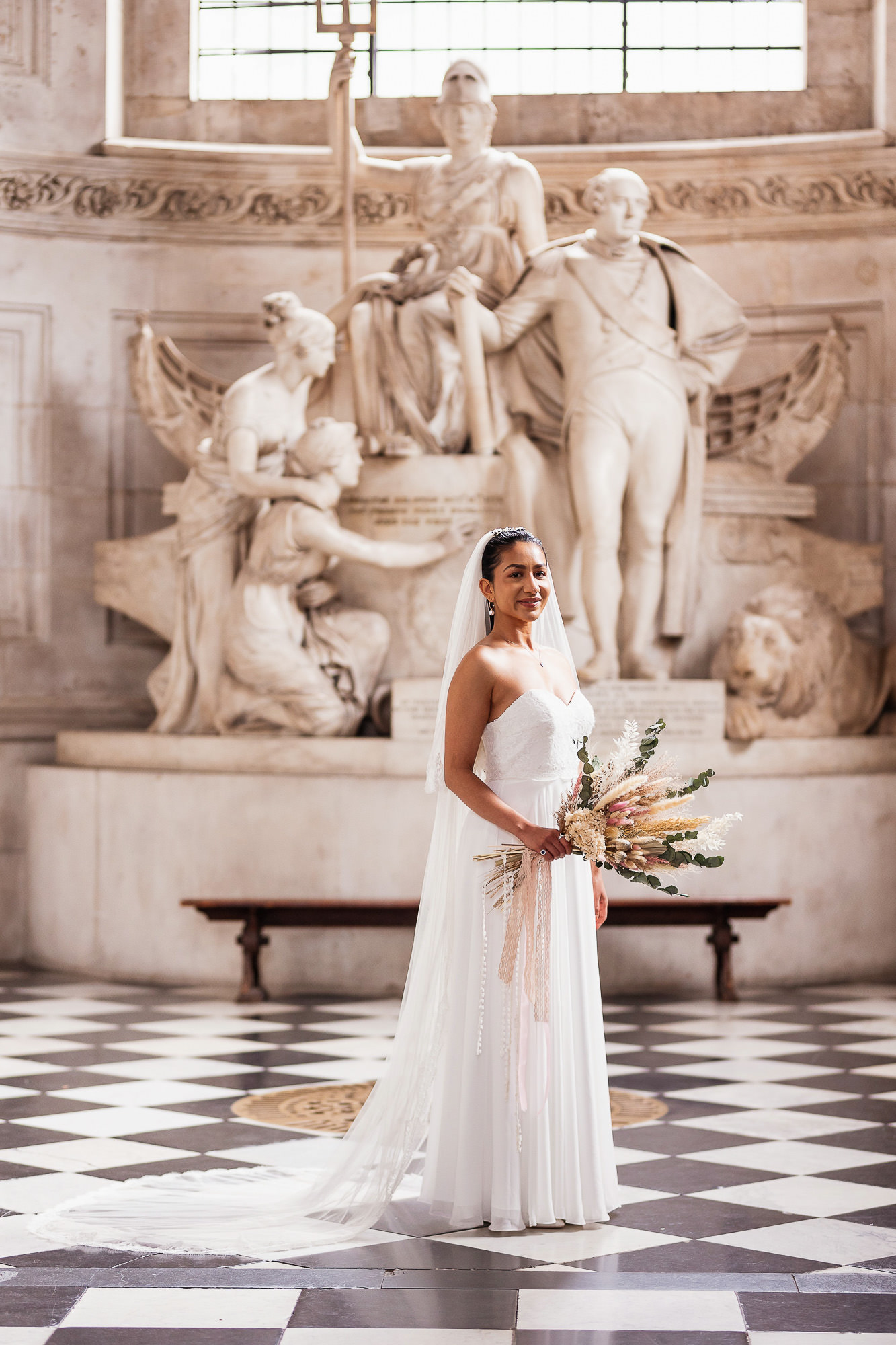 Multicultural wedding photographer, St Pauls Cathedral, London, Brides portrait
