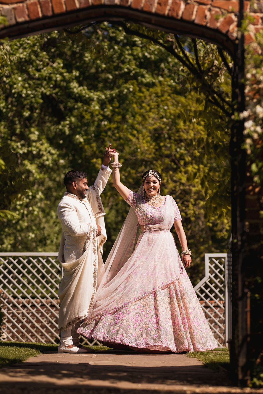 Asian Wedding Photographer in Essex, Braxted Park, couples portrait