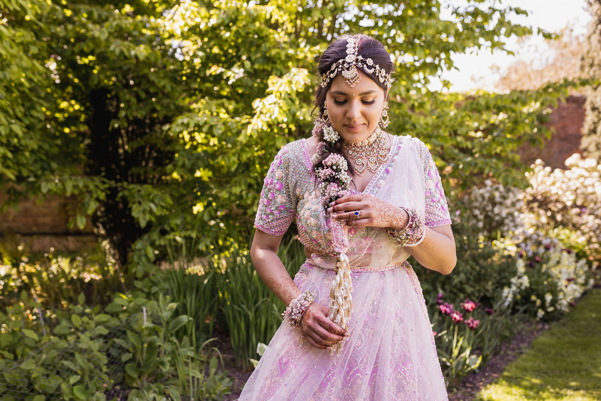 Asian Wedding Photographer in Essex, Braxted Park, bride getting ready
