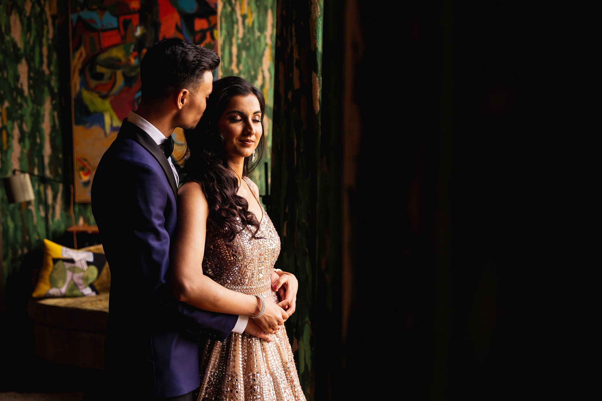 Multicultural wedding photographer, The Grove, Watford, Couples portraits