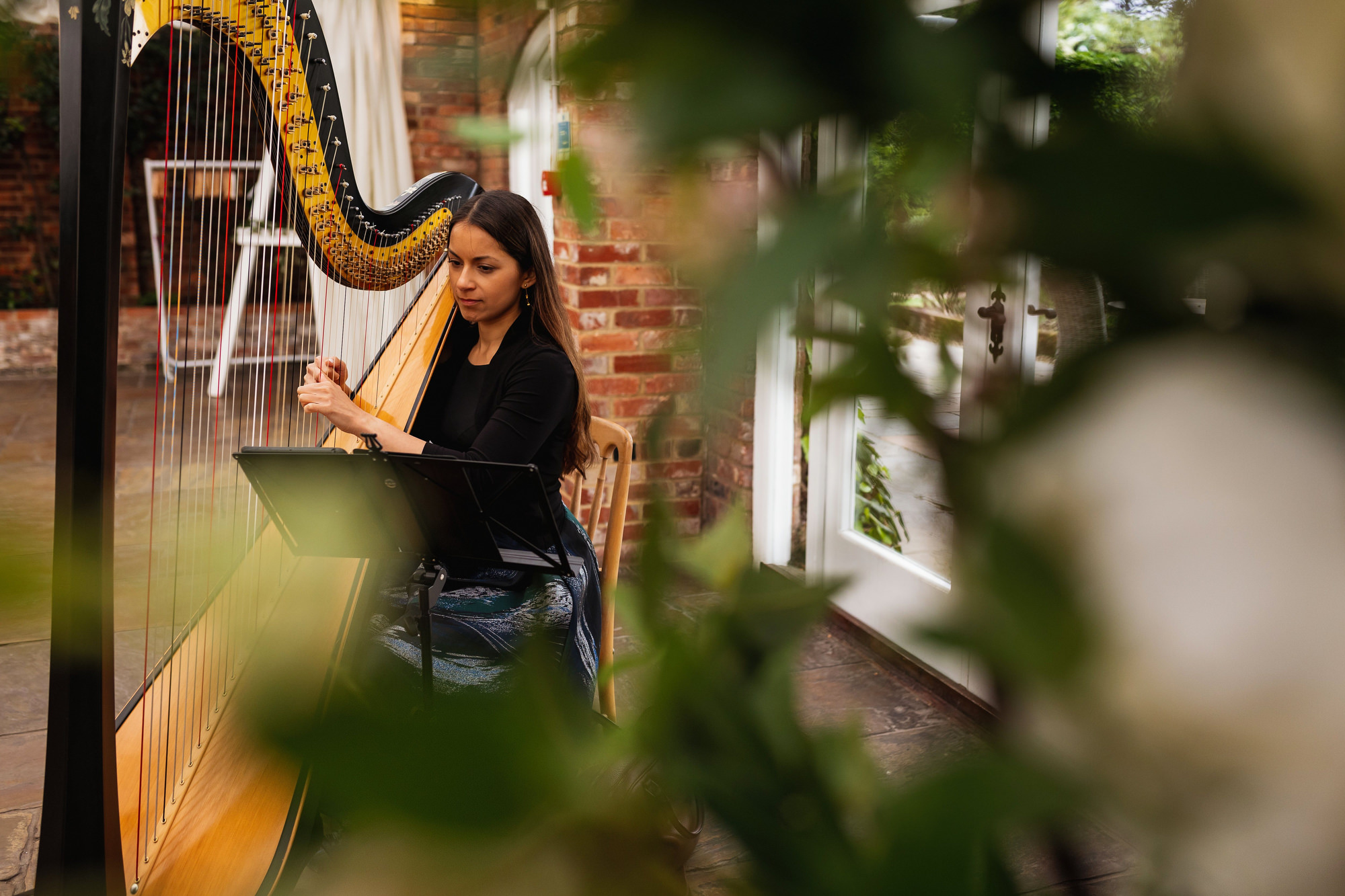 Northbrook Park in Surrey, Asian Wedding Photographer, harpist