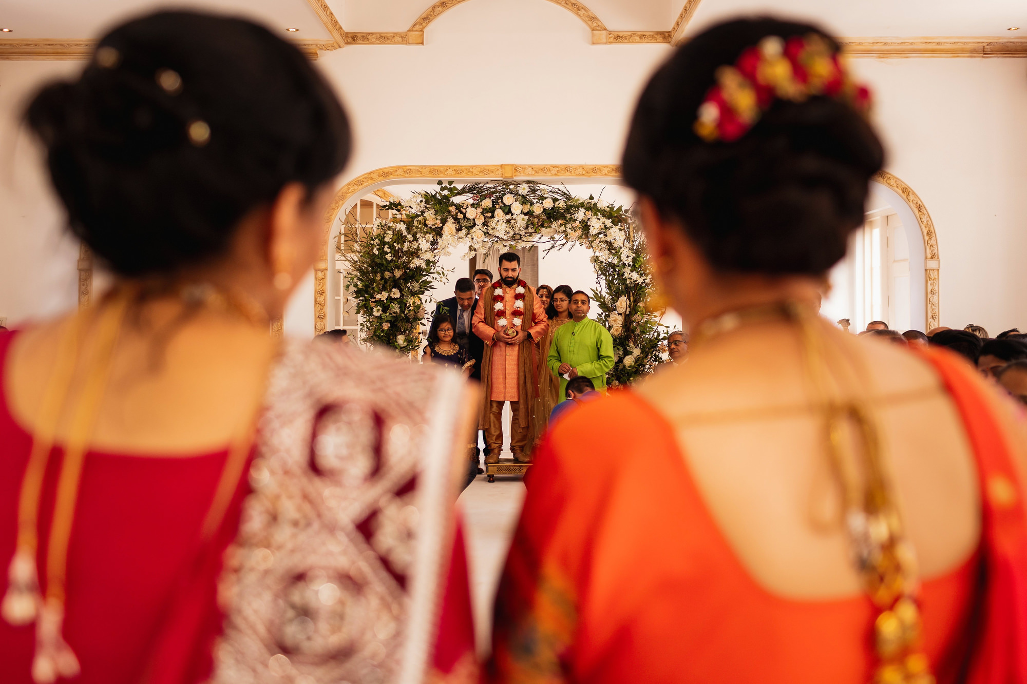 Northbrook Park in Surrey, Asian Wedding Photographer, grooms entrance