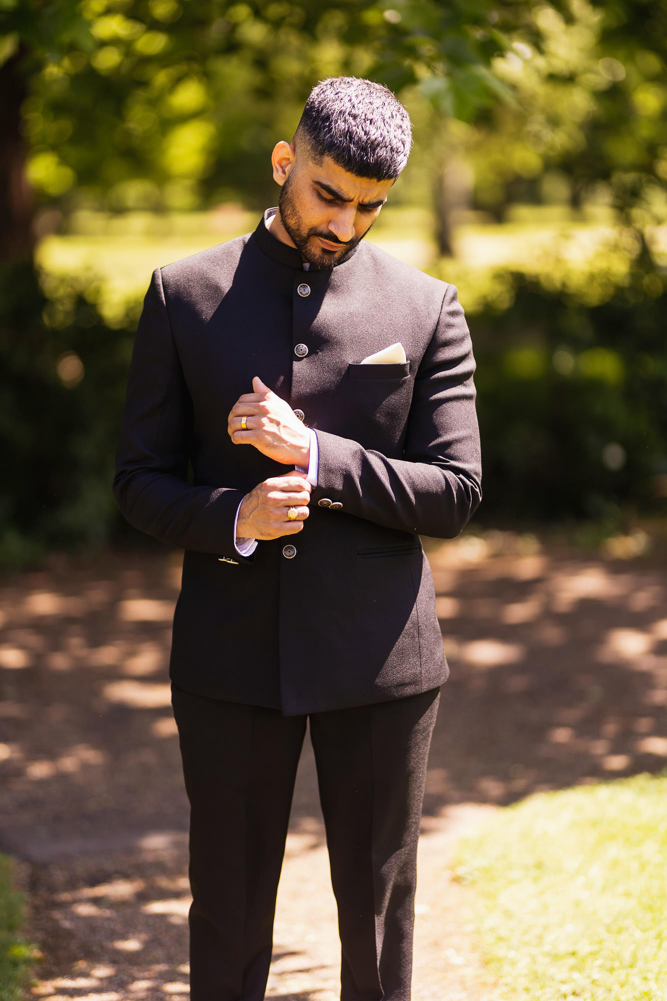 Civil Ceremony, Asian Wedding Photographer in London, Valentines Mansion, Grooms portraits