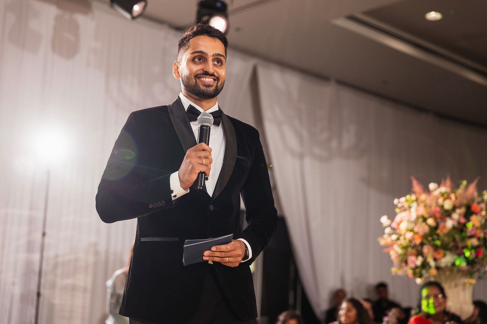 Hindu Wedding & Reception, Hilton Syon Park, London, grooms speech