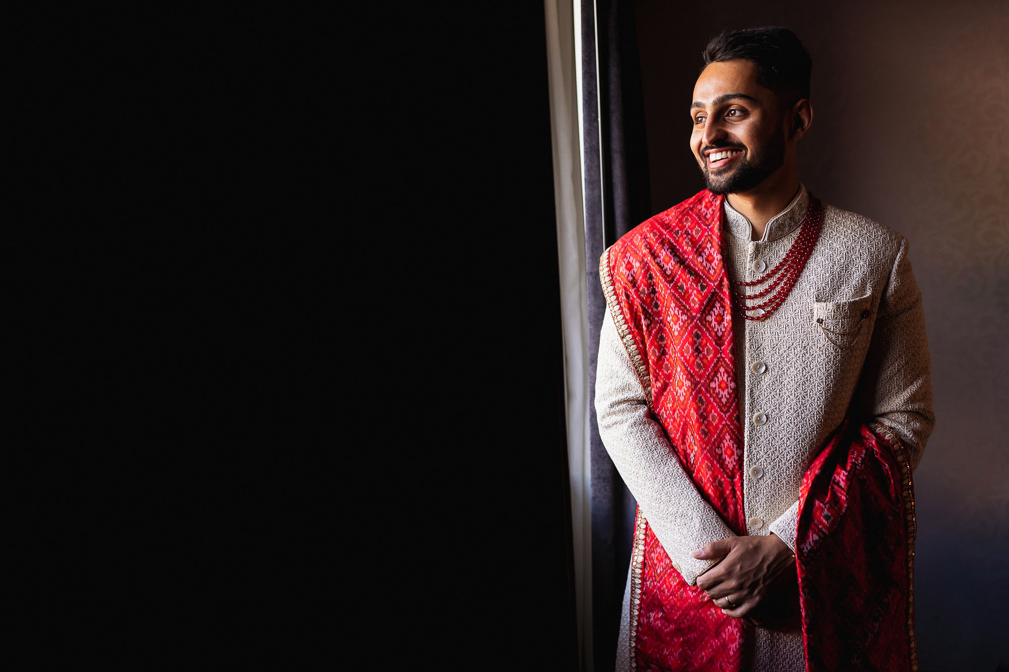 Hindu Wedding & Reception, Hilton Syon Park, London, grooms portraits