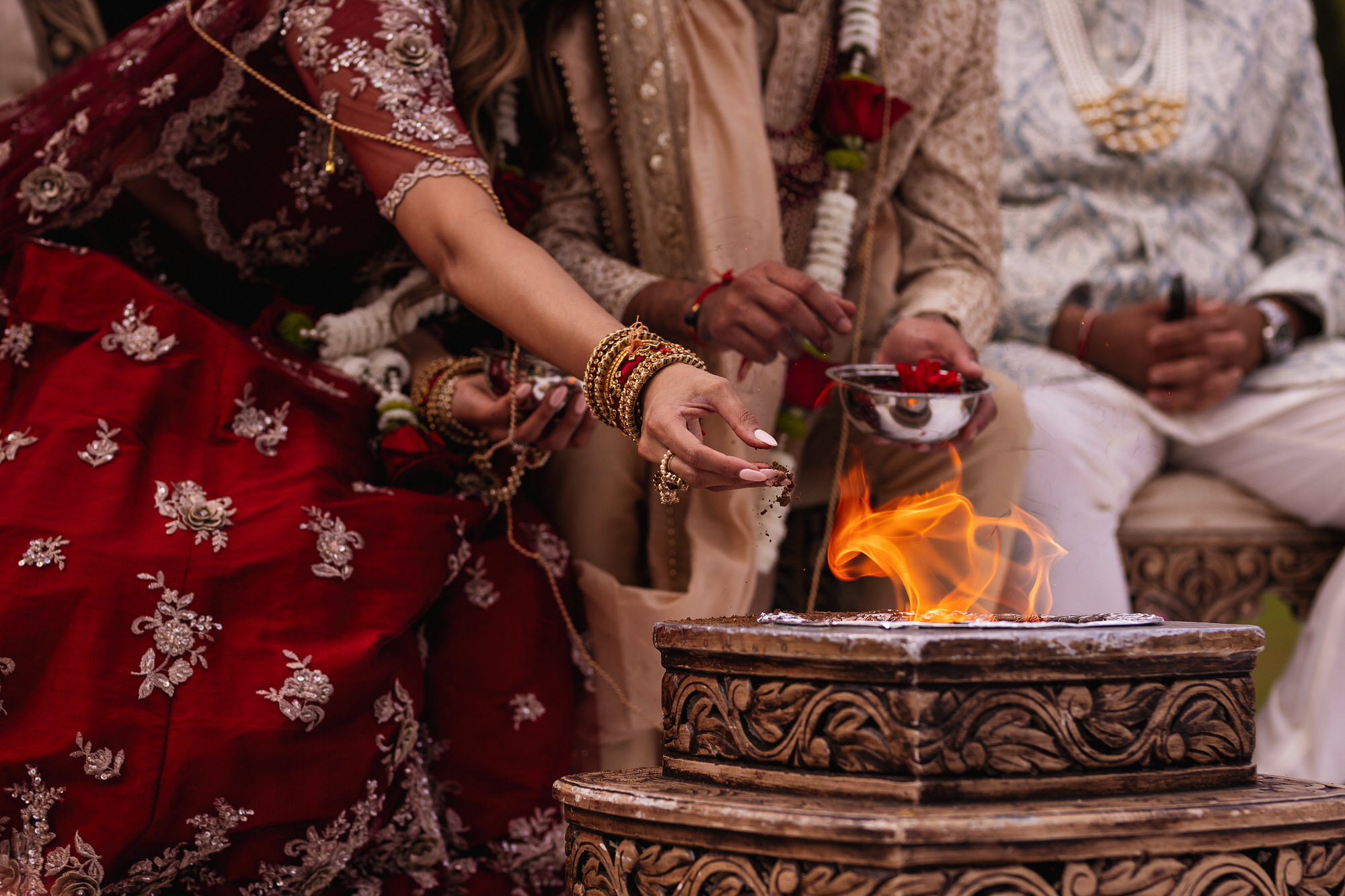 Hindu Wedding & Reception, Hampton Court House, outdoor wedding ceremony