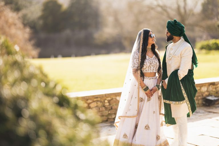 Hindu wedding photographer, Northbrook Park, Farnham, Surrey, fusion wedding, couples portraits