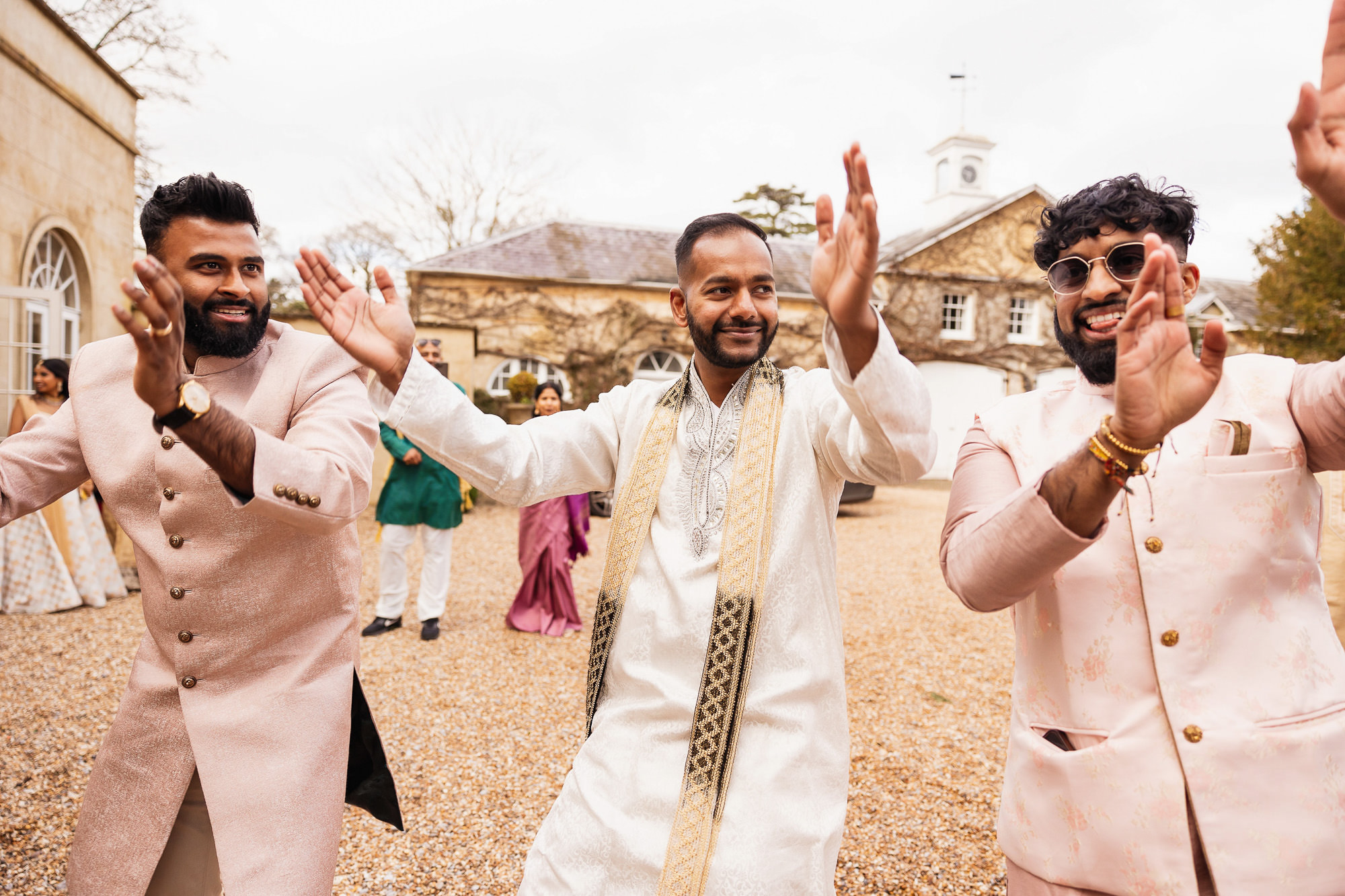 Hindu wedding photographer, Northbrook Park, Farnham, Surrey, fusion wedding, grooms arrival