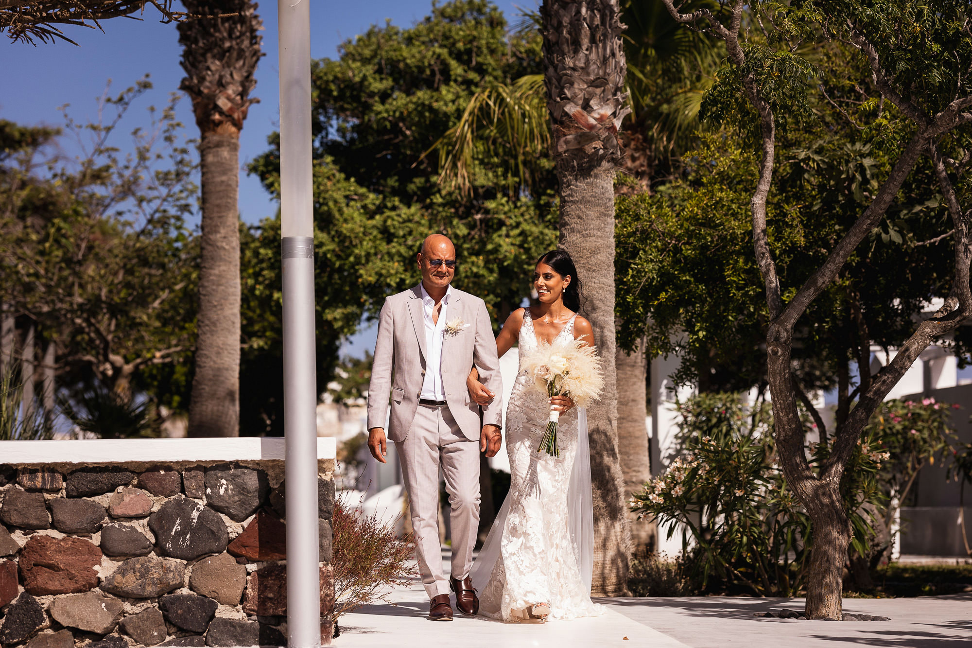 Destination Wedding Photographer, Santorini, Santorini Gem, Greece, bride entrance