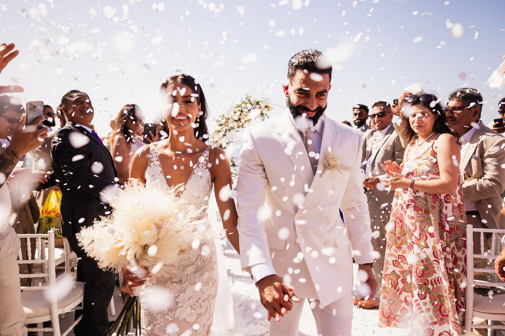 Destination Wedding Photographer, Santorini, Santorini Gem, Greece, civil ceremony, confetti