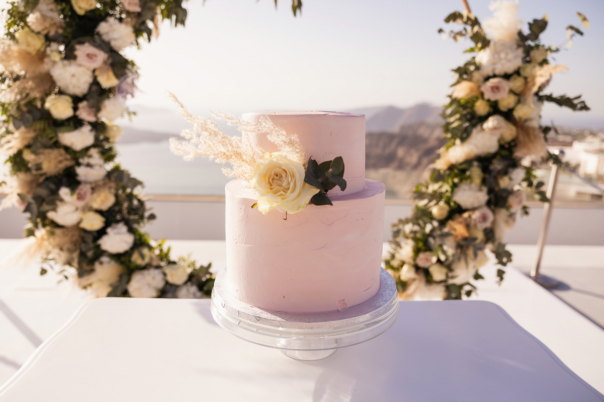 Destination Wedding Photographer, Santorini, Santorini Gem, Greece, wedding cake