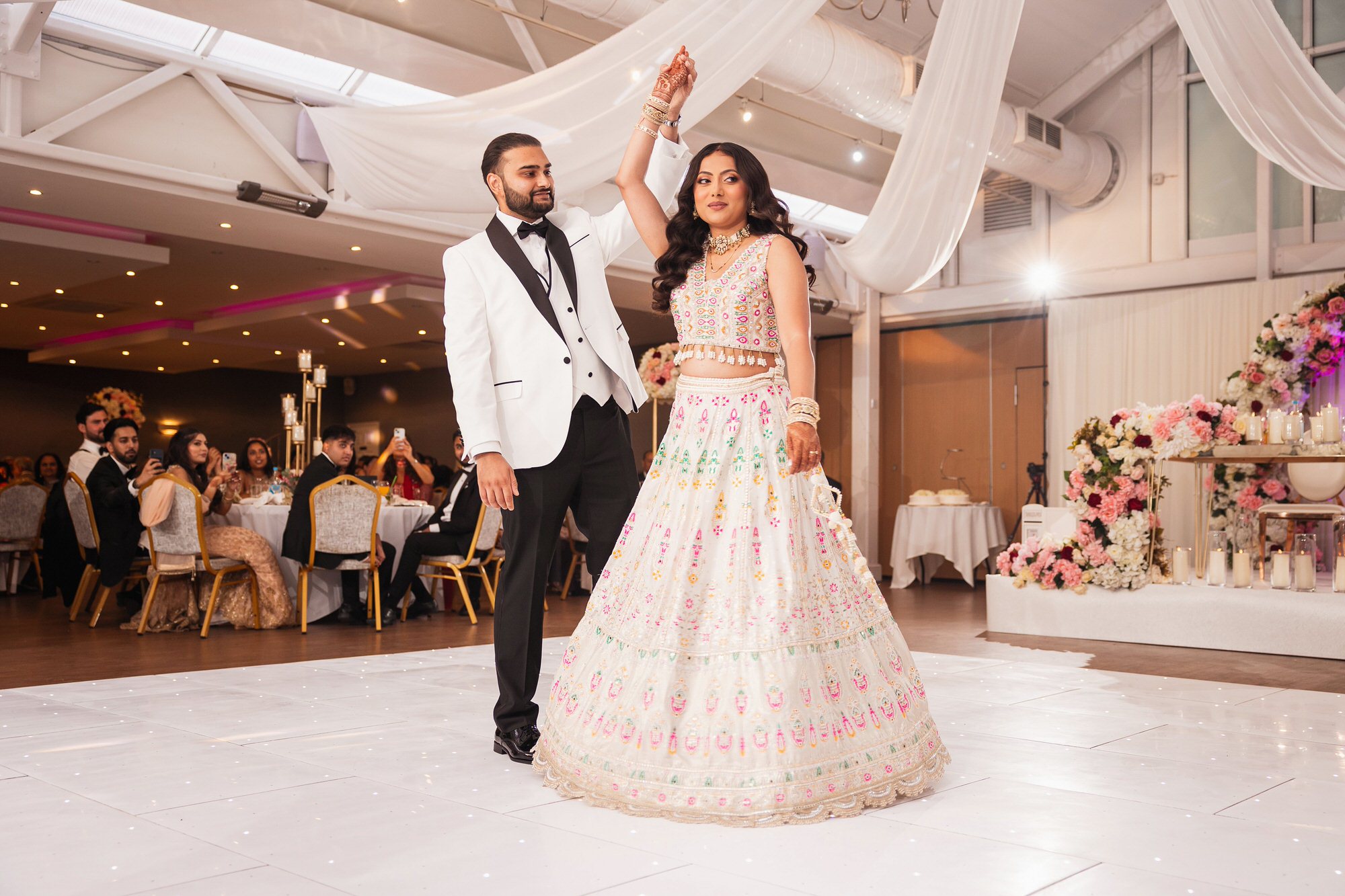 Hindu Wedding & Reception, Asian Wedding Photographer, Manor of Groves, Hertfordshire, first dance